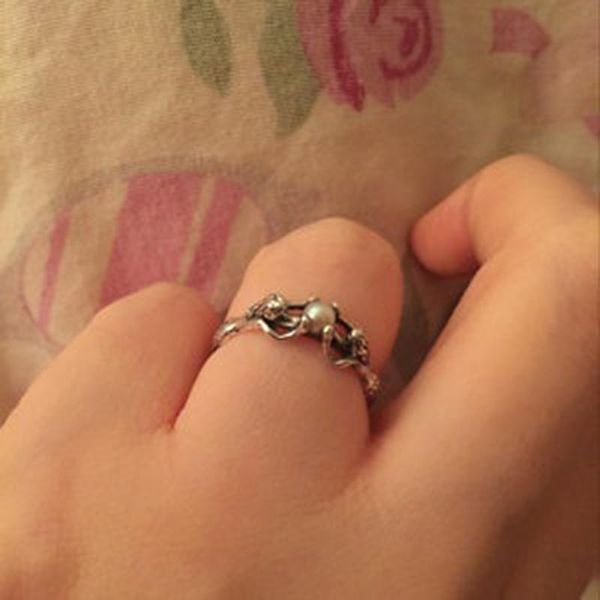 

women punk style fashion mermaid charm rings jewelry 2021 vintage anillos mujer wedding, Slivery;golden