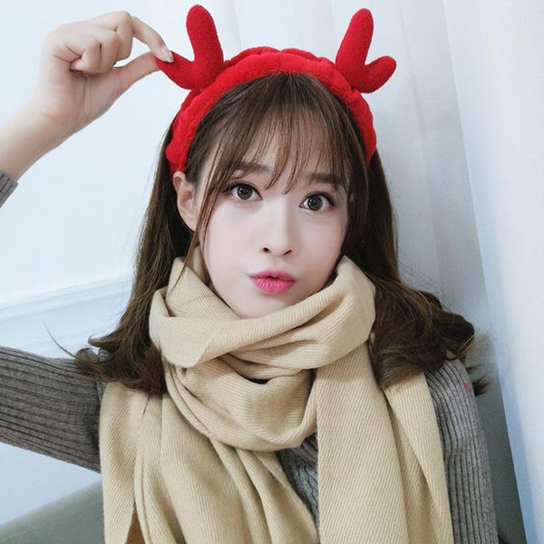 

hair clips & barrettes women's accessories plush cute christmas elk antlers band goats angle soft cartoon baby girl face w, Golden;silver