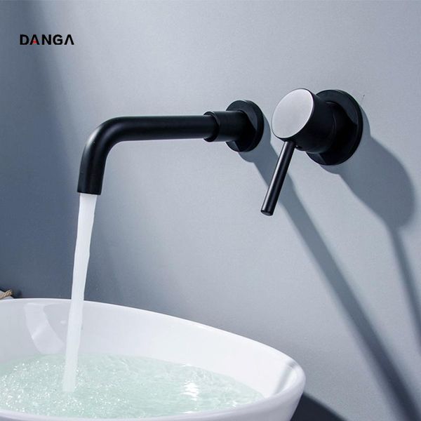 

vanity faucet bathroom concealed water sink tap brass basin and cold bath mixer wall-mounted faucets