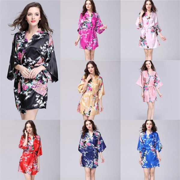 

bras sets babydoll kimono underwear exotic apparel women satin print ladies pajamas nightdress lace lingerie bathrobe a20, Red;black