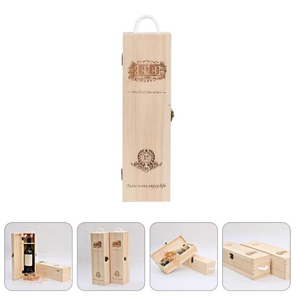

gift wrap 1pc retro wooden box portable vintage red storage with handle