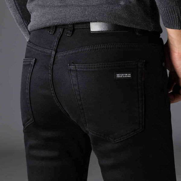 

men's classic jeans designer biker dress denim pants jeans slim fit stretch cowboy trouser male brand clothing black jeans men 210518, Blue