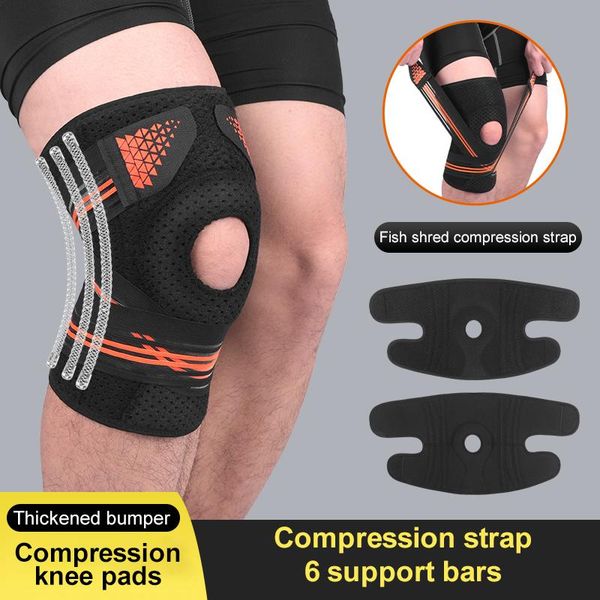 

adjustable knee brace support sleeve patella stabilizer protector wrap sports pads accessories elbow &, Black;gray