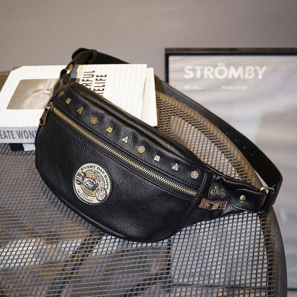 

2021 new fashion chest bag waist bag personality badge pattern men and women shoulder messenger street trend messenger