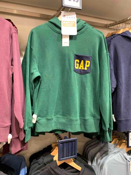 

factory outlet brand hoodie gap men's french loop soft sweater 737292 2021 fall new loose sports, Black