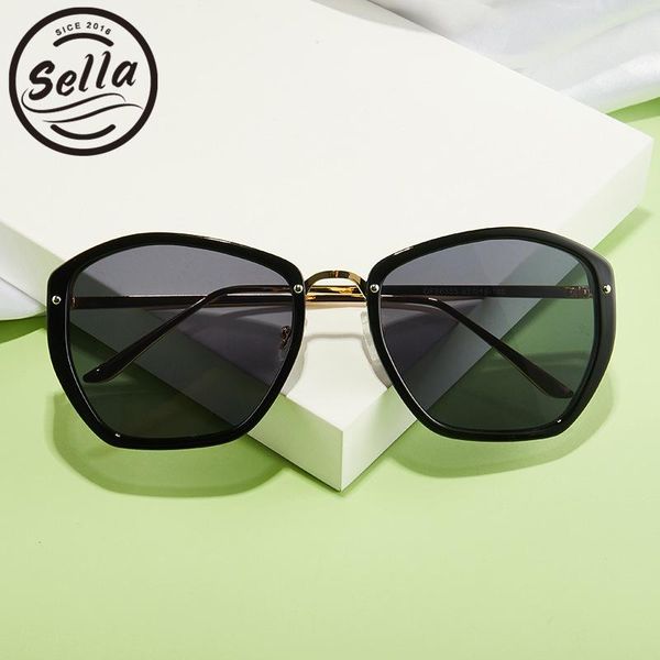 

sella fashion men women classic vintage square sunglasses irregular polygon pc alloy frame clear lens glasses eyewear, White;black
