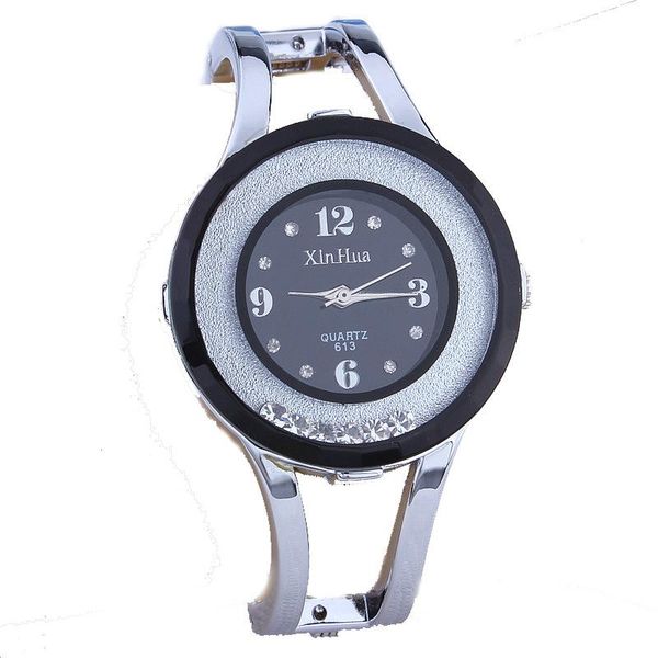 

wristwatches ladies watches woman fashion dress clocks lady full steel rhinestone quartz wristwatch crystal, Slivery;brown