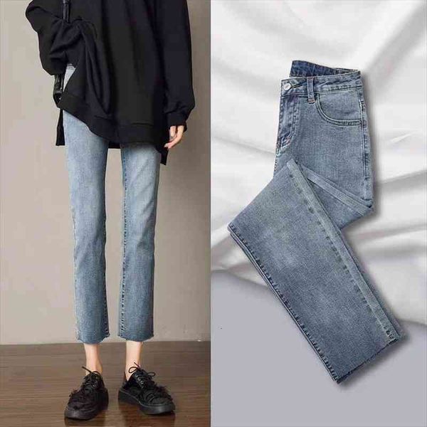

pants autumn winter stretchy straight-leg women jeans pantalones vaqueros mujer, Blue