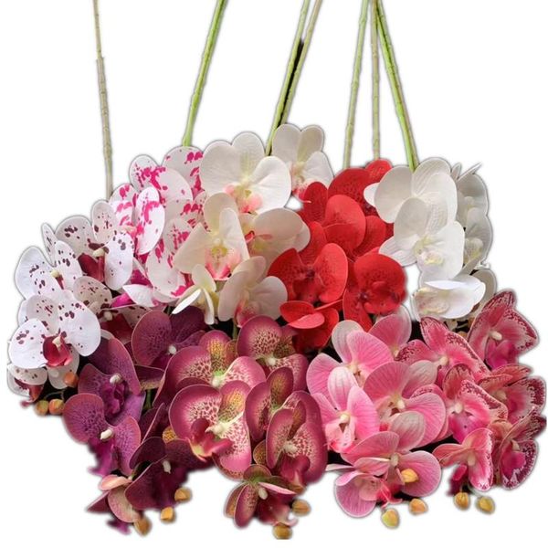 

decorative flowers & wreaths one artificial butterfly orchid flower 6/7 heads real touch phalaenopsis for wedding centerpieces floral decora