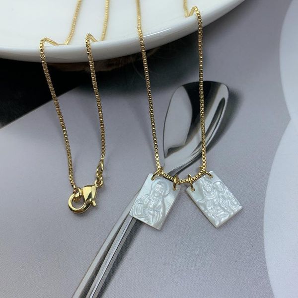 

pendant necklaces natural white shell mother of pearl san benito medallion charm necklace jewelry for women gift, Silver