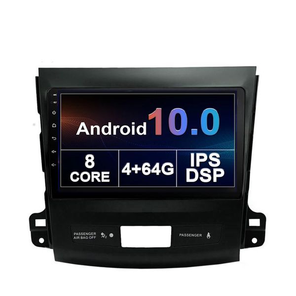 

touch screen car dvd multimedia player gps navigation built-in dsp stereo radio android 10 for mitsubishi outlander-2006 support obd backup