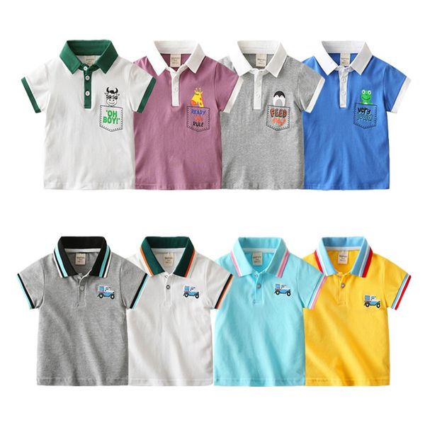 

kid clothes childrens short sleeve t-shirt 2021 new summer boys shirt cotton short sleeve baby car embroidery wear, White;black