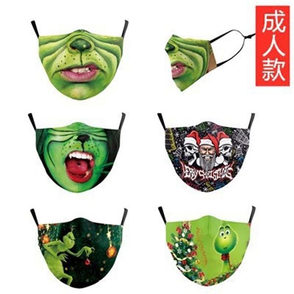 

mask can insert filter, haze chilen's green hair strange printing funny cotton mask