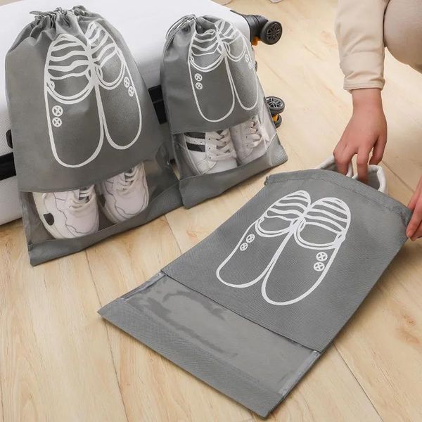 

storage bags shoe bag dustproof travel dormitory multifunctional household finishing non-woven fabric drawstring