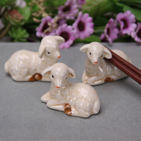 

chopsticks 1pc lovely ceramic animal pen holder diy kitchen tableware chopstick spoon rest rack dining table decor