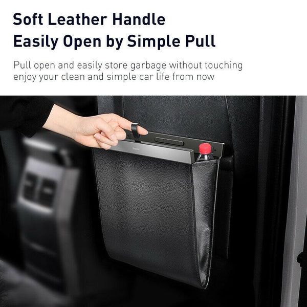 

car organizer garbage bin seat bag leather waterproof protable