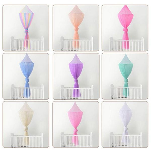 

crib netting star sequined elegant lace canopy mosquito net baby bed kids bedcover anti- dome mesh bedding curtain