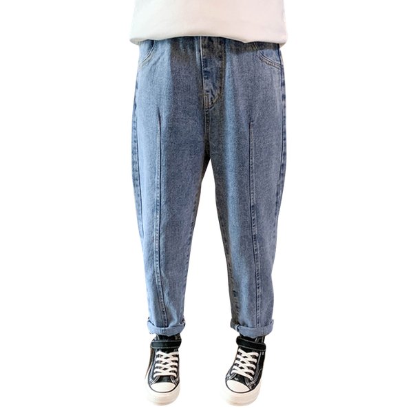 

jeans girl solid color kids casual style kid spring autumn children's clothing 6 8 10 12 14, Blue
