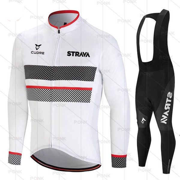 

racing sets strava 2021 long sleeve cycling jersey set mountain bike clothing autumn bicycle uniform clothes triathlon maillot ropa ciclismo, Black;blue