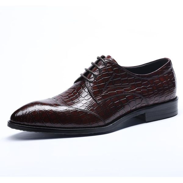 

dress shoes brand mens formal genuine cow leather oxford for men black 2021 wedding business laces brogues