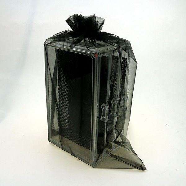 30x40cm Black Organza Jóias Bolsas Promoção Saco Embalagens Para Presente Impresso Logotipo 100 pcs / lote Atacado