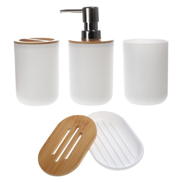 

bath accessory set 1 soap plates emulsion bottles toothbrush cups bathroom supplies (white)