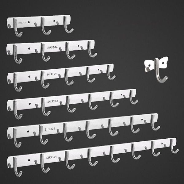 

hooks & rails stainless steel paste coat rack wall key hook bathroom strong seamless multi-purpose hanger