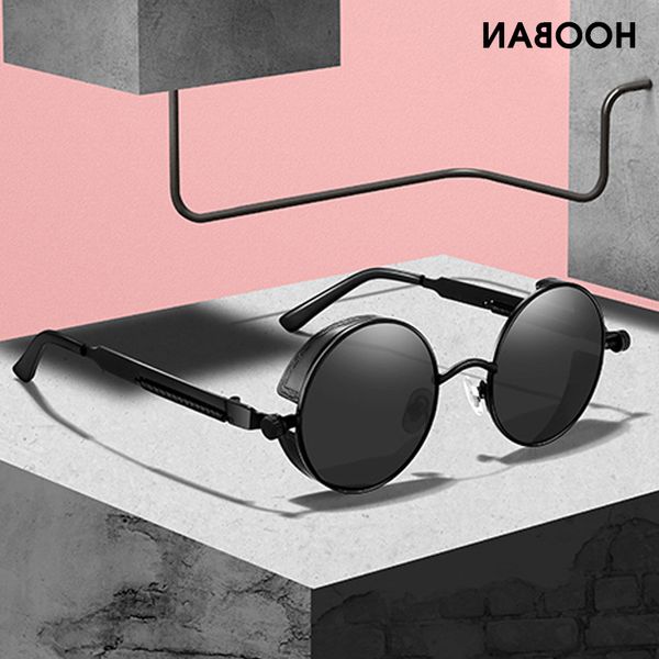 

hooban classic steampunk sunglasses men women retro gothic round men's glasses fashion metal driving goggle uv400 glasses wholesale, Silver
