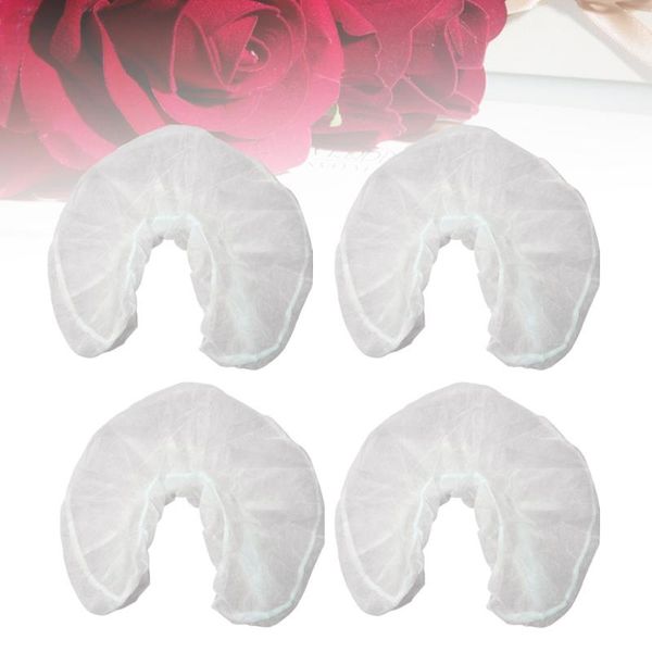 

pillow case 50pcs disposable headrest covers non-woven fabrics u shaped pillowcase for el travel (white)