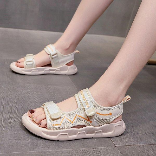 

sandals for women nice summer ladies platform thick sole open toe female outdoor casual fashion beach shoes, Black
