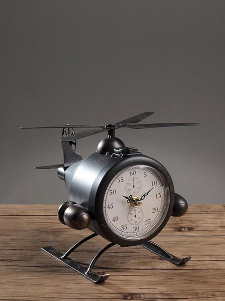 

other clocks & accessories retro iron plane clock and watch seat creative personality living room bedroom desk table ornaments
