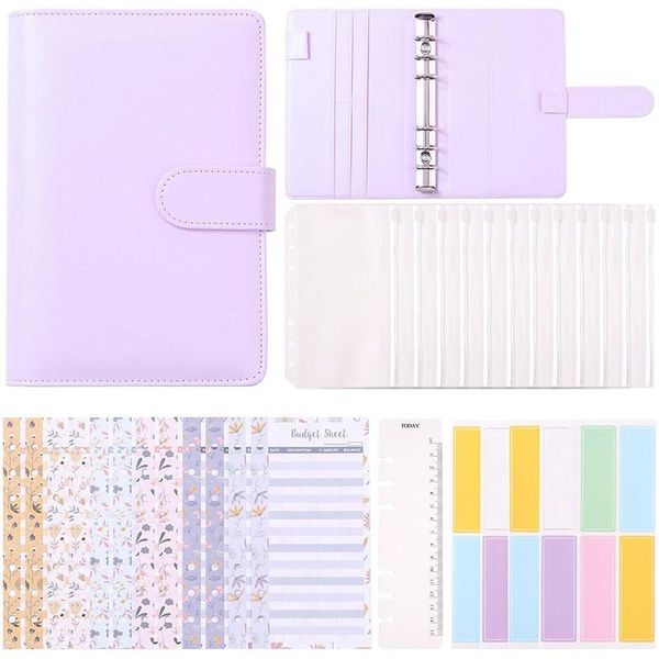 

gift wrap a6 binder budget envelopes money envelopes,budget with cash for budgeting,pu leather notebook