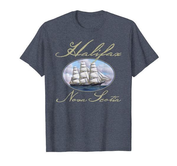 

halifax nova scotia clipper ship t-shirt, White;black