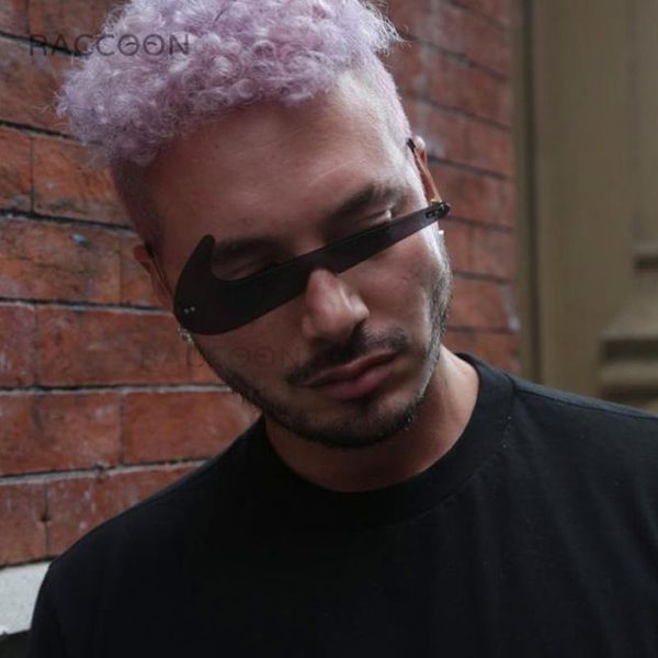 

sunglasses 2021 fashion rimless men vintage sports style glasses brand funny one piece sun luxury women personality shades f, White;black