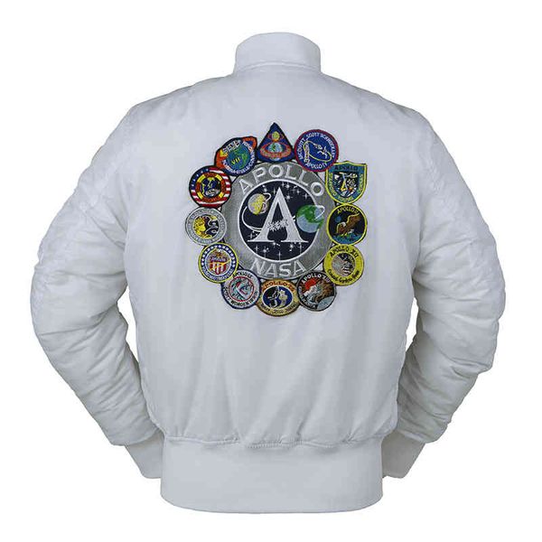 

winter bomber flight et vintage ma-1 apollo men coat streetwear warm varsity hip hop baseball letterpilot us air force, Black