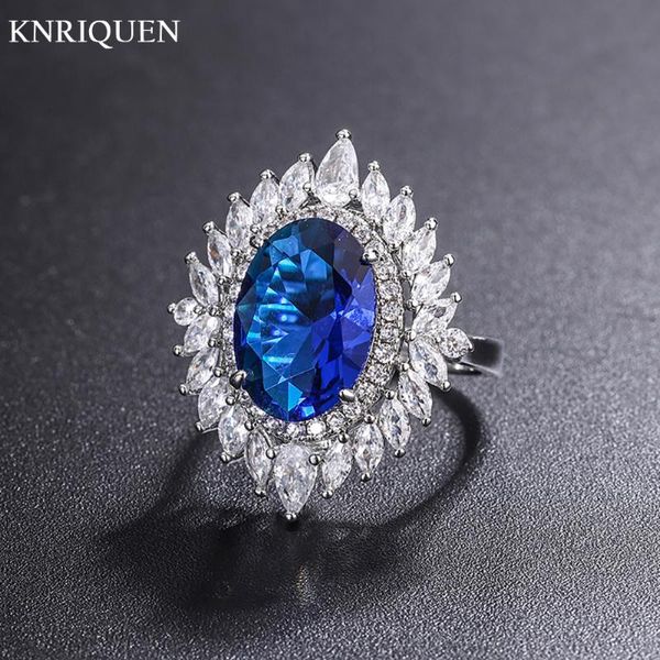 

cluster rings luxury sapphire paraiba tourmaline ruby gemstone cocktail party for female women's 925 sterling silver ring fine jewelry, Golden;silver
