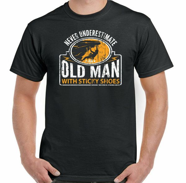 

Rock climbing t-shirt never involve an old man sticky shoes funny, White;black