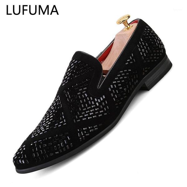

dress shoes men fashion loafer party casual rhinestone pointed toe flat breathable formal1, Black