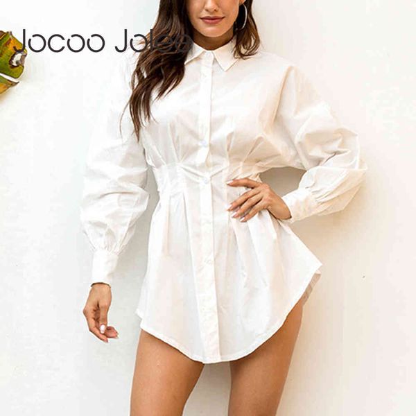 

women fashion elegant shirt dress office ladies high waist slim a-line casual white black mini es 210428, Black;gray