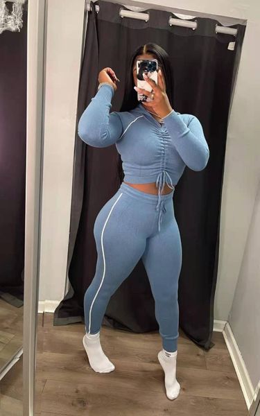 

women's two piece pants coffee sets women fall casual blue matching set tracksuit for sweatsuits outfits long sleeve skinny suits, White