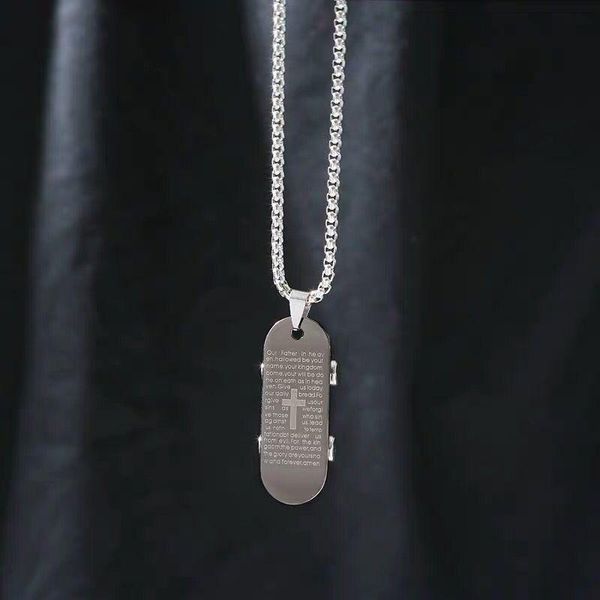 

pendant necklaces gold silver color gothic & pendants collier punk skateboard cross stainless steel chains men jewerly
