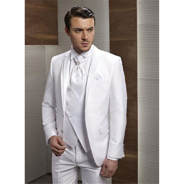 

men's suits & blazers male groom's engraved lapel tuxedo two apt garnish button suit groomsmen 3 piece (jacket + pants vest) hombr, White;black