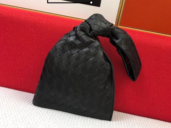 

realfine888 3a 652001 mini twist cluth bags with knotted handle in lambskin nappa leather zip closure at base