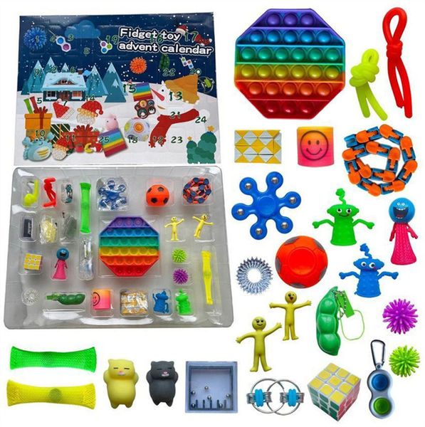 

share to be partner 24pcs christmas fidget toy blind box party advent calendar for girls boys kids adults surprise relief stress count down