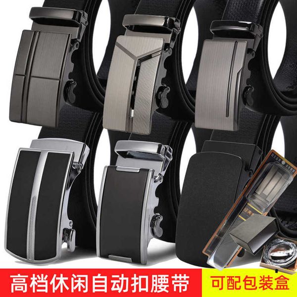 

leisure automatic men's belt buckle high grade business, Black;brown