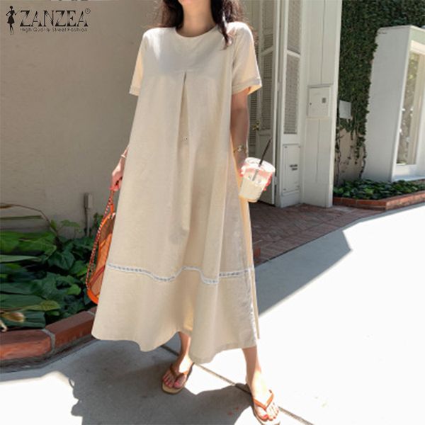 

dresses women's patchwork lace dress 2021 ladies maxi vestidos a line casual solid robe summer short sleeve sundress plus size, Black;gray
