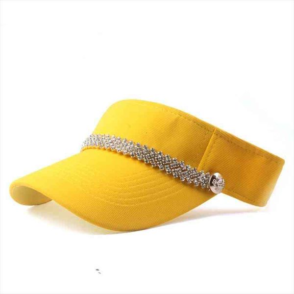 

summer empty visor cap for women rhinestone belt uv protection running sports sun visor hat, Blue;gray