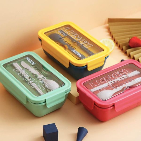 

dinnerware sets apanese style microwave bento box wheat straw child lunch leak-proof for school work container