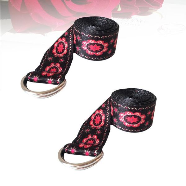 

resistance bands 2 pcs 183x3.8cm yoga stretch belt multi functional color printing fitness band portable strap for home travel