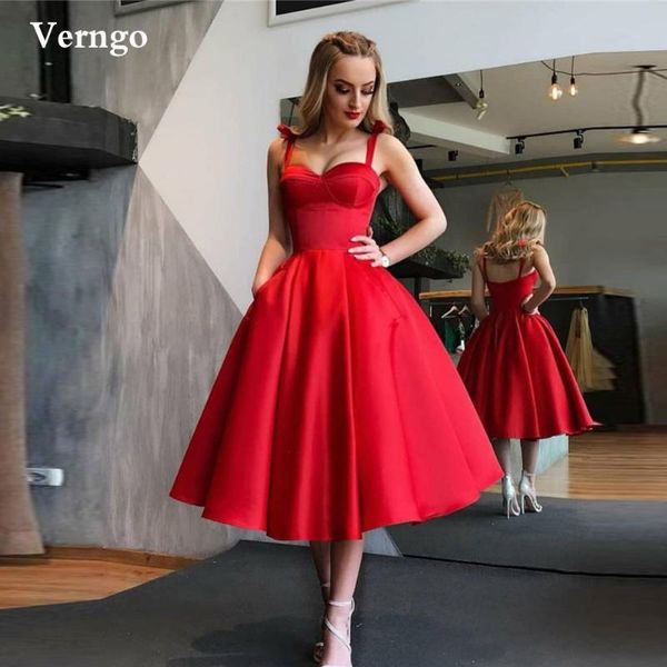 

party dresses verngo red black short evening dress satin tie straps sweetheart prom gowns tea length graduation plus size, White;black